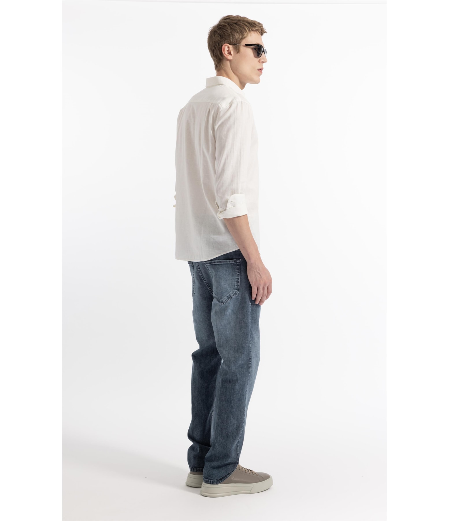 Camisa Linho  Unicollor Classic Shangai Branco