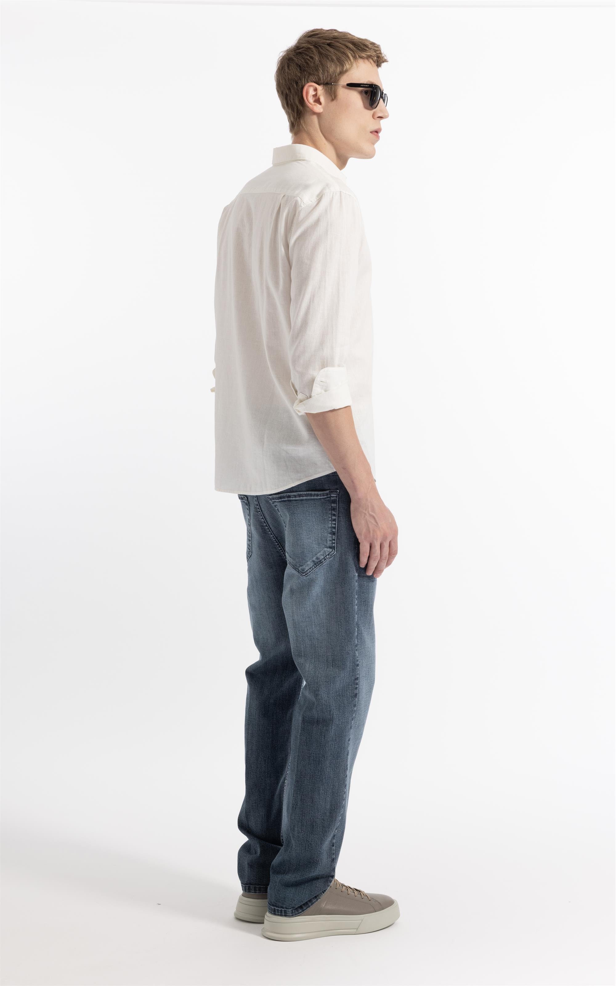 Camisa Linho  Unicollor Classic Shangai Branco