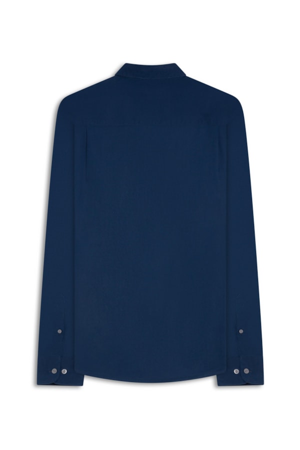 Camisa Linho  Unicollor Classic Shangai Purple Blue