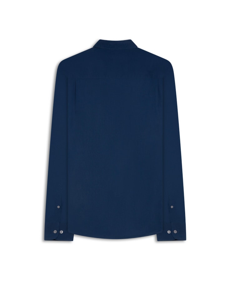 Camisa Linho  Unicollor Classic Shangai Purple Blue