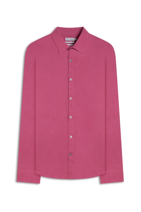 Camisa Linho  Unicollor Classic Shangai Rosa Velho