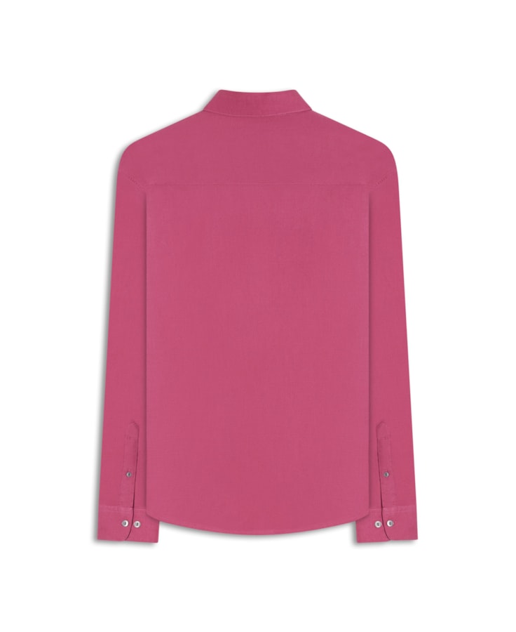 Camisa Linho  Unicollor Classic Shangai Rosa Velho