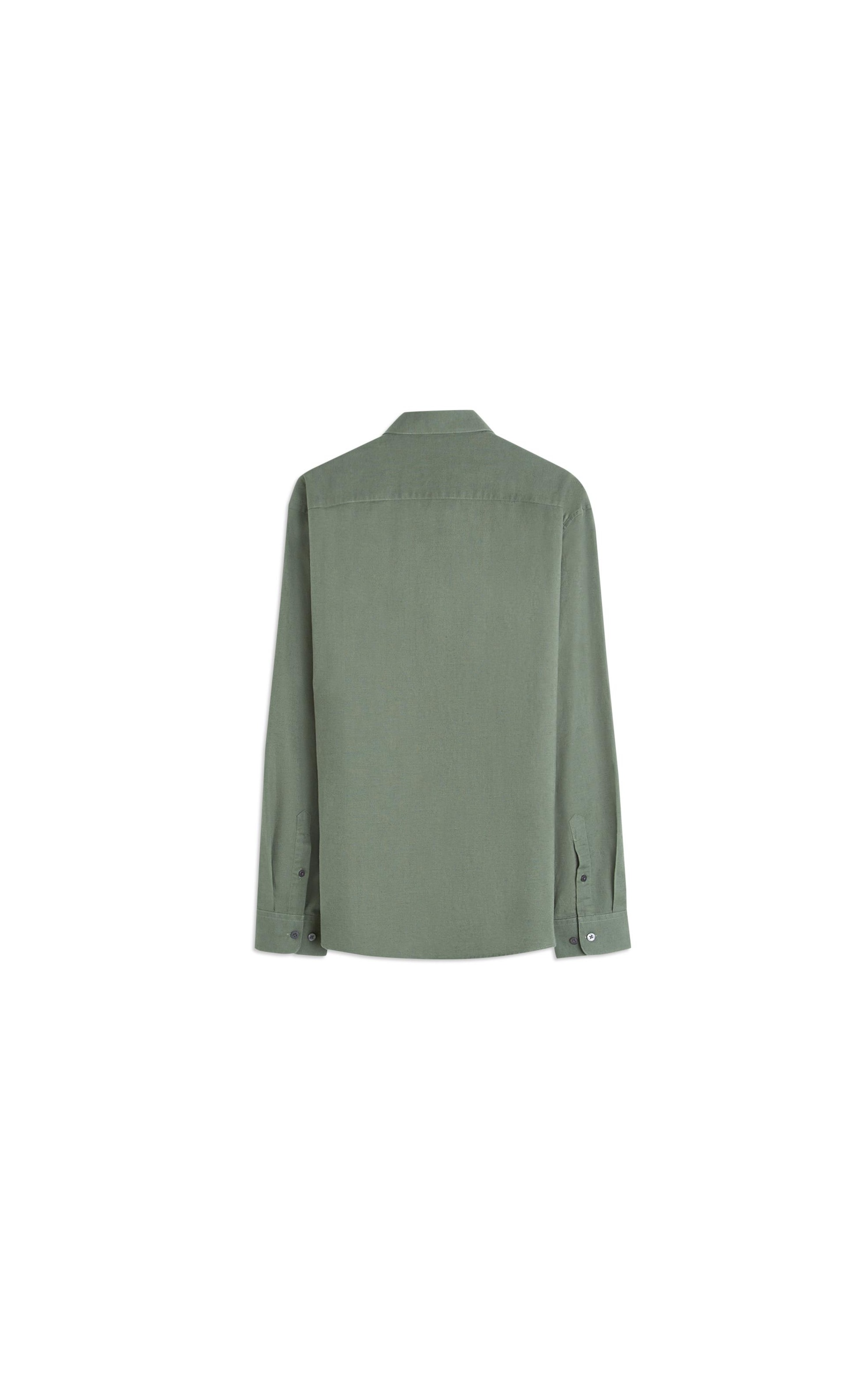 Camisa Linho  Unicollor Classic Shangai Verde Army