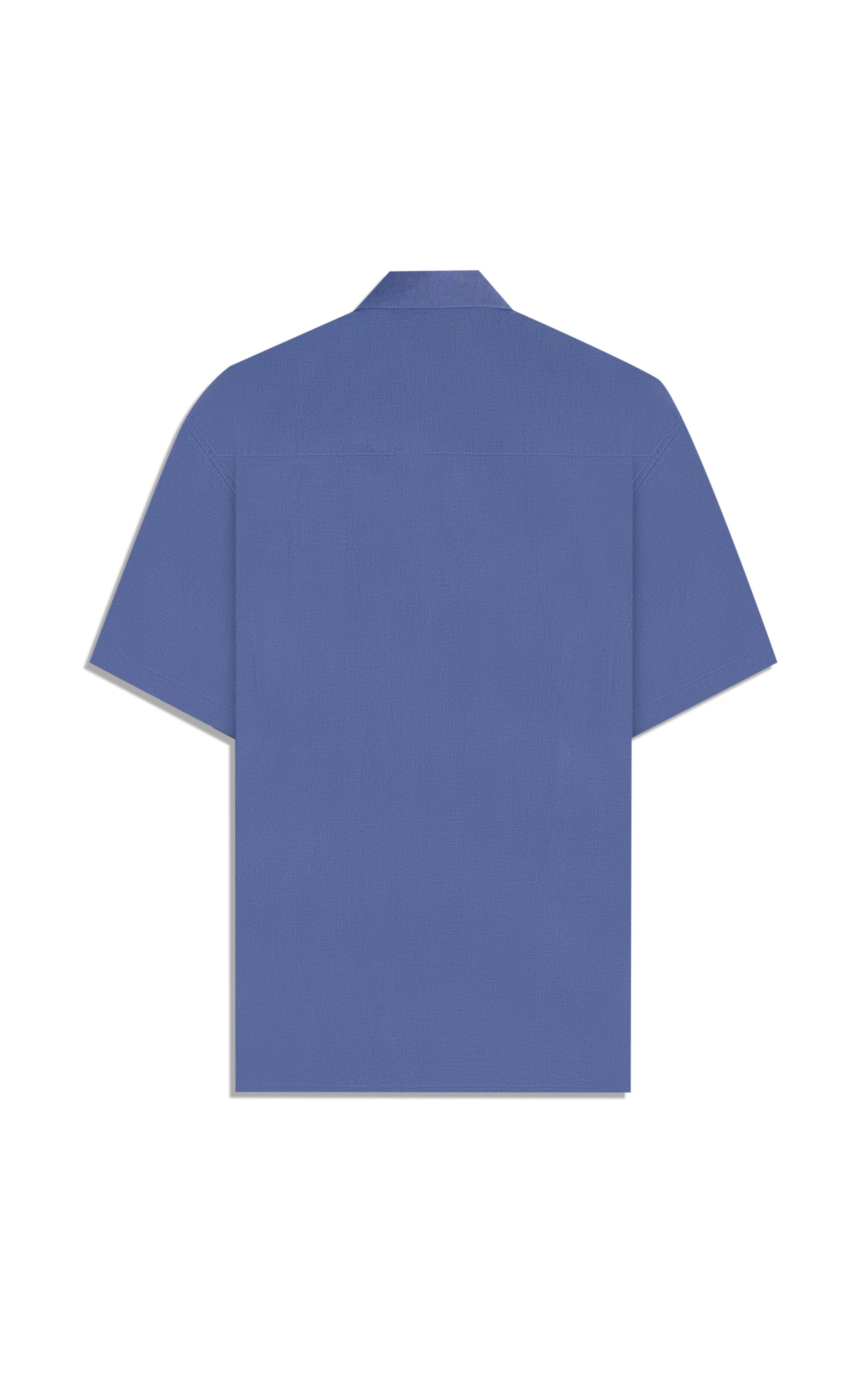Camisa Linho  Unicollor Retro Irish Azul Seco