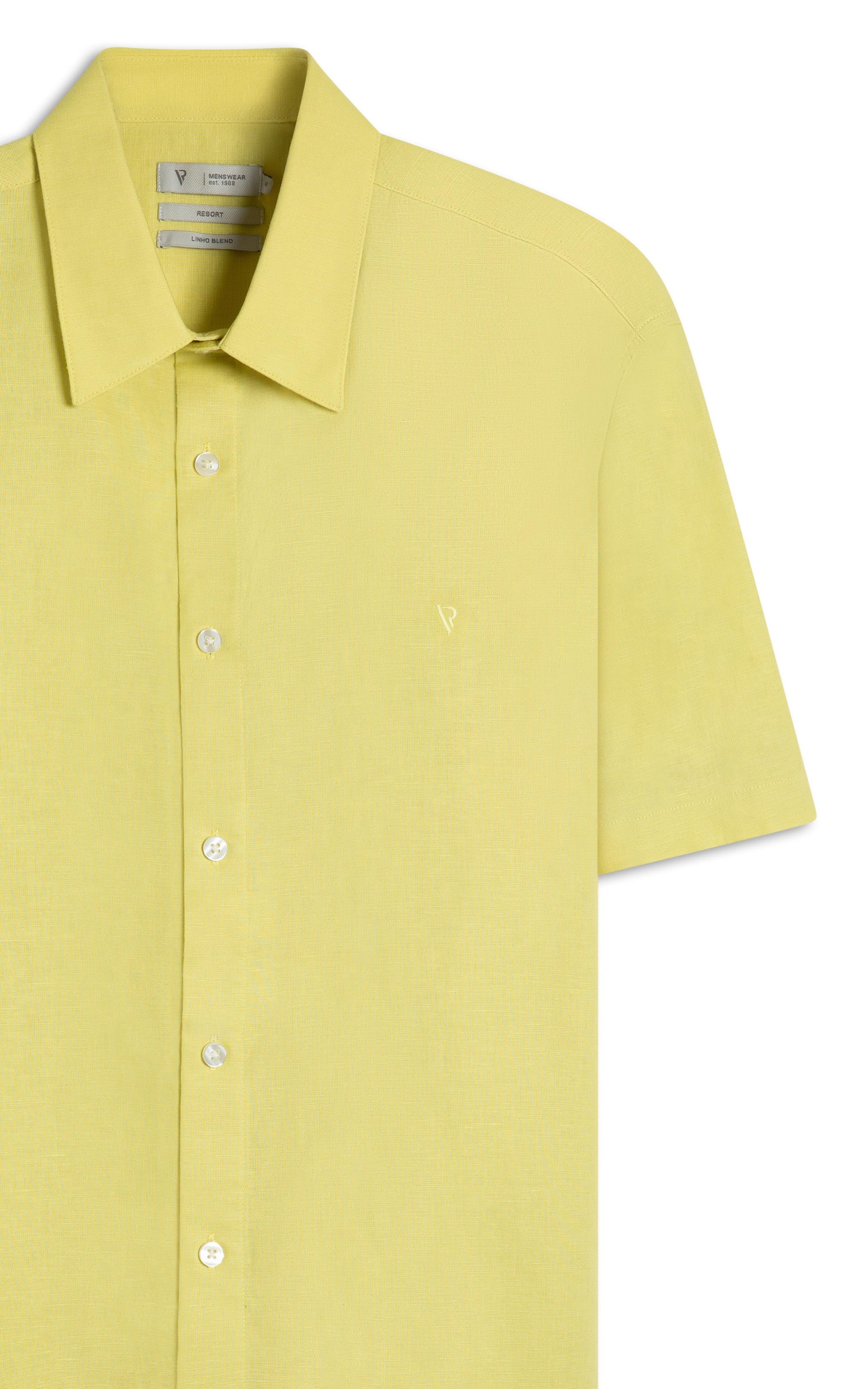 Camisa Linho Unicollor Surf Irish Lemom