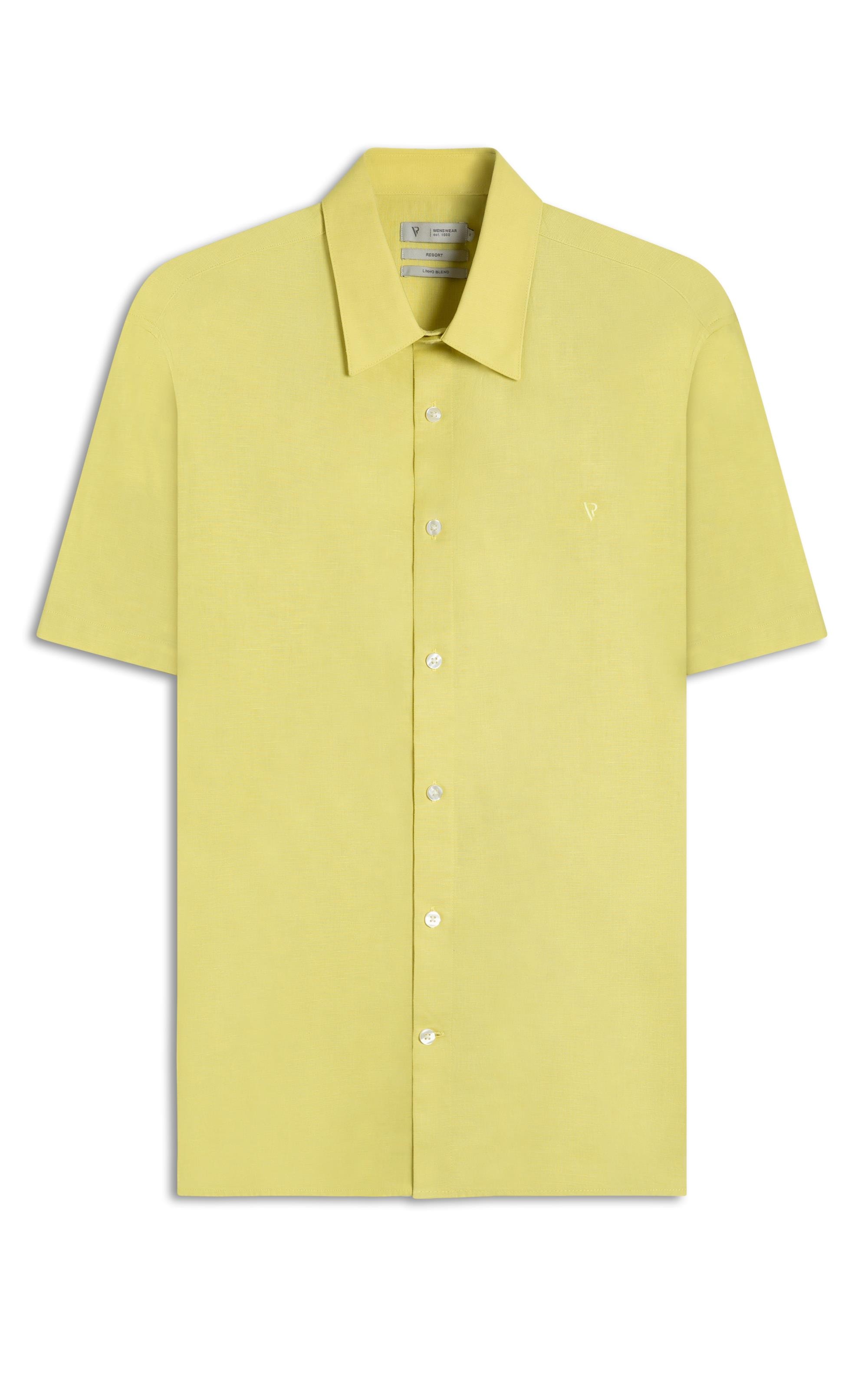 Camisa Linho Unicollor Surf Irish Lemom
