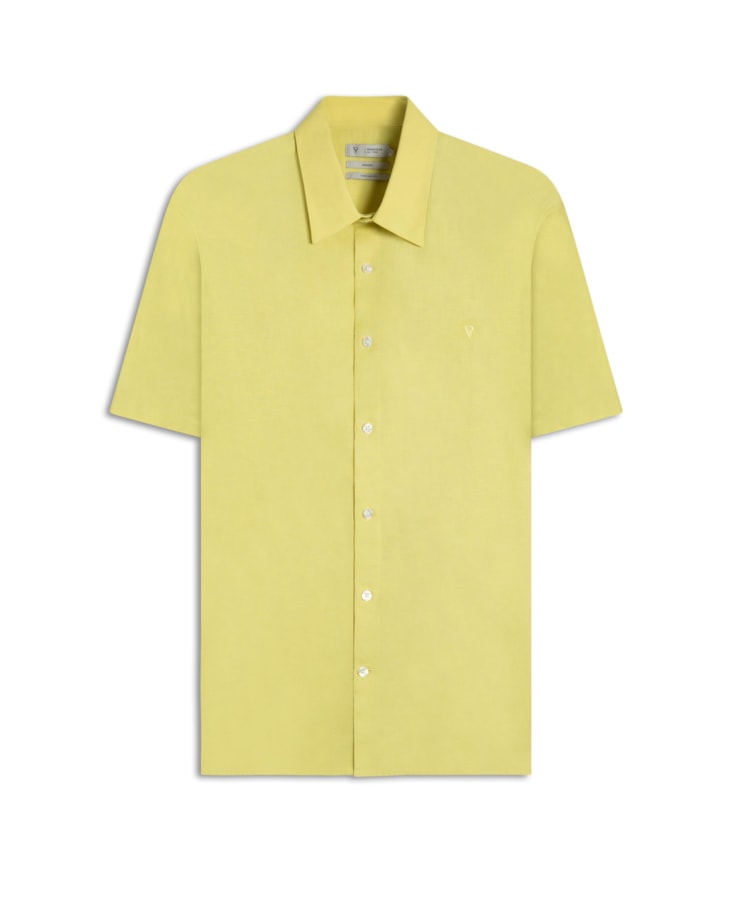 Camisa Linho Unicollor Surf Irish Lemom