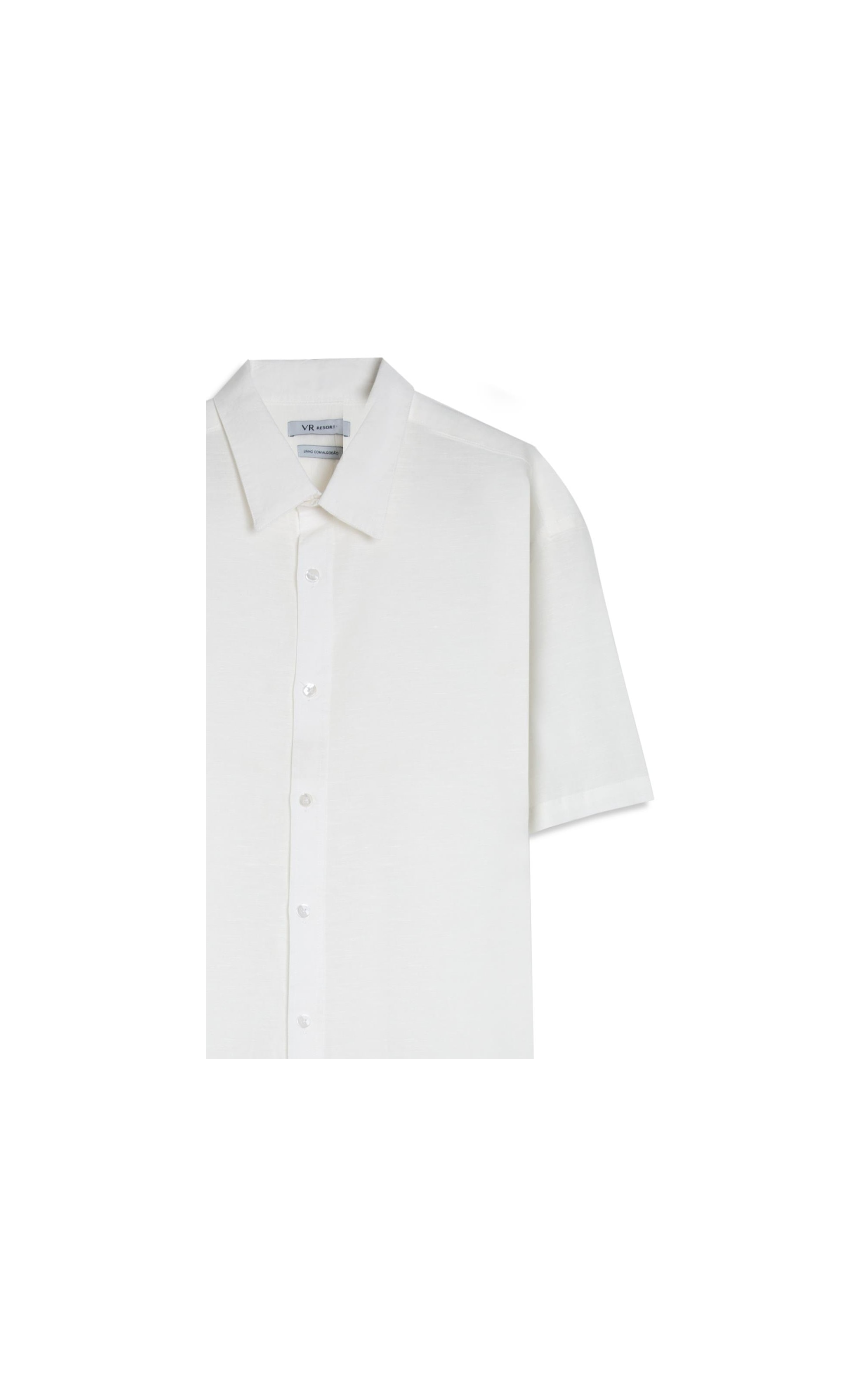 Camisa Linho Unicollor Surf Irish White