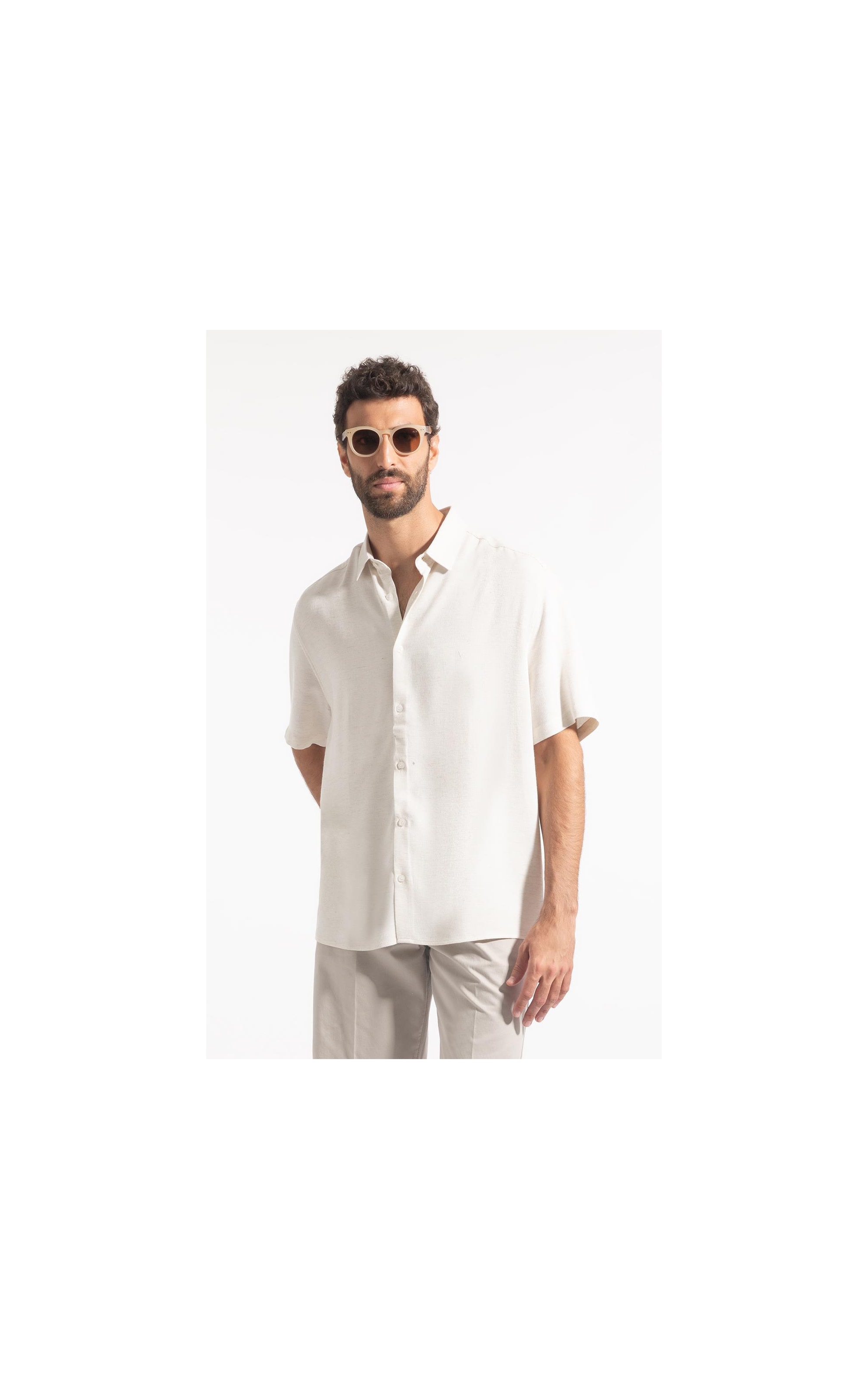 Camisa Linho Visco Torino Retro Shang Natural