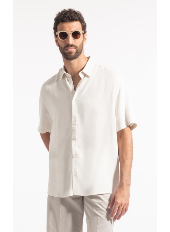 Camisa Linho Visco Torino Retro Shang Natural