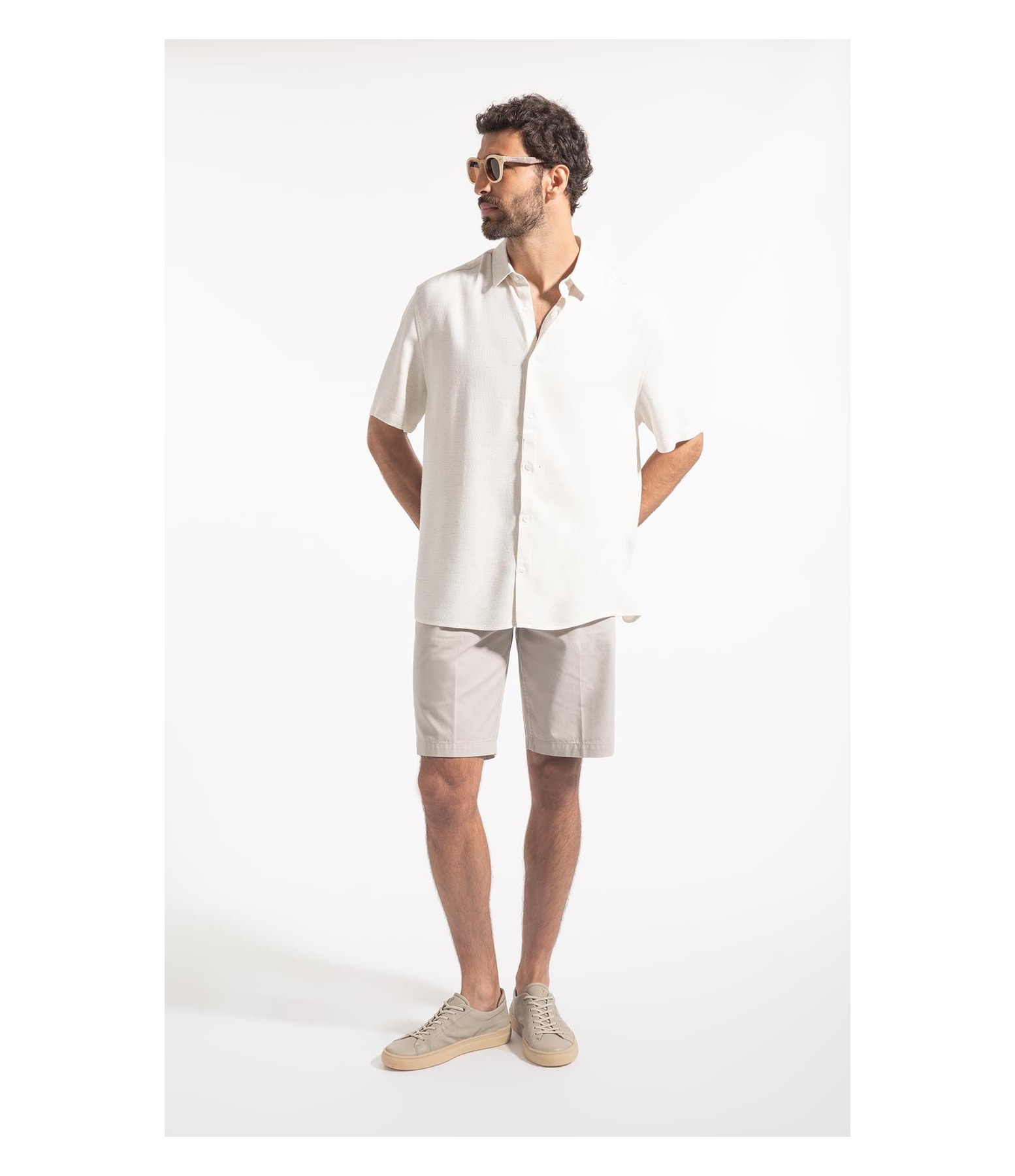 Camisa Linho Visco Torino Retro Shang Natural