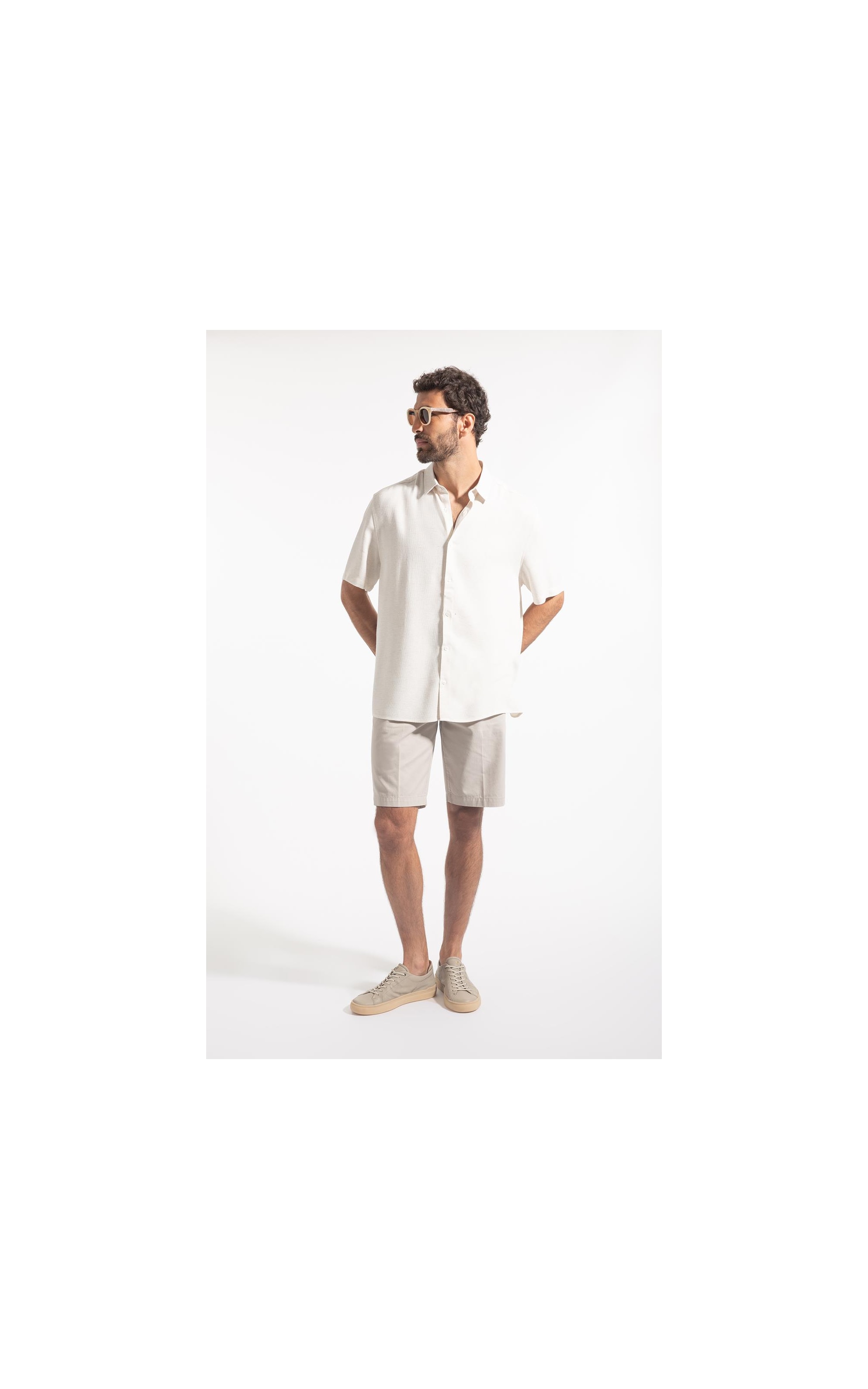 Camisa Linho Visco Torino Retro Shang Natural