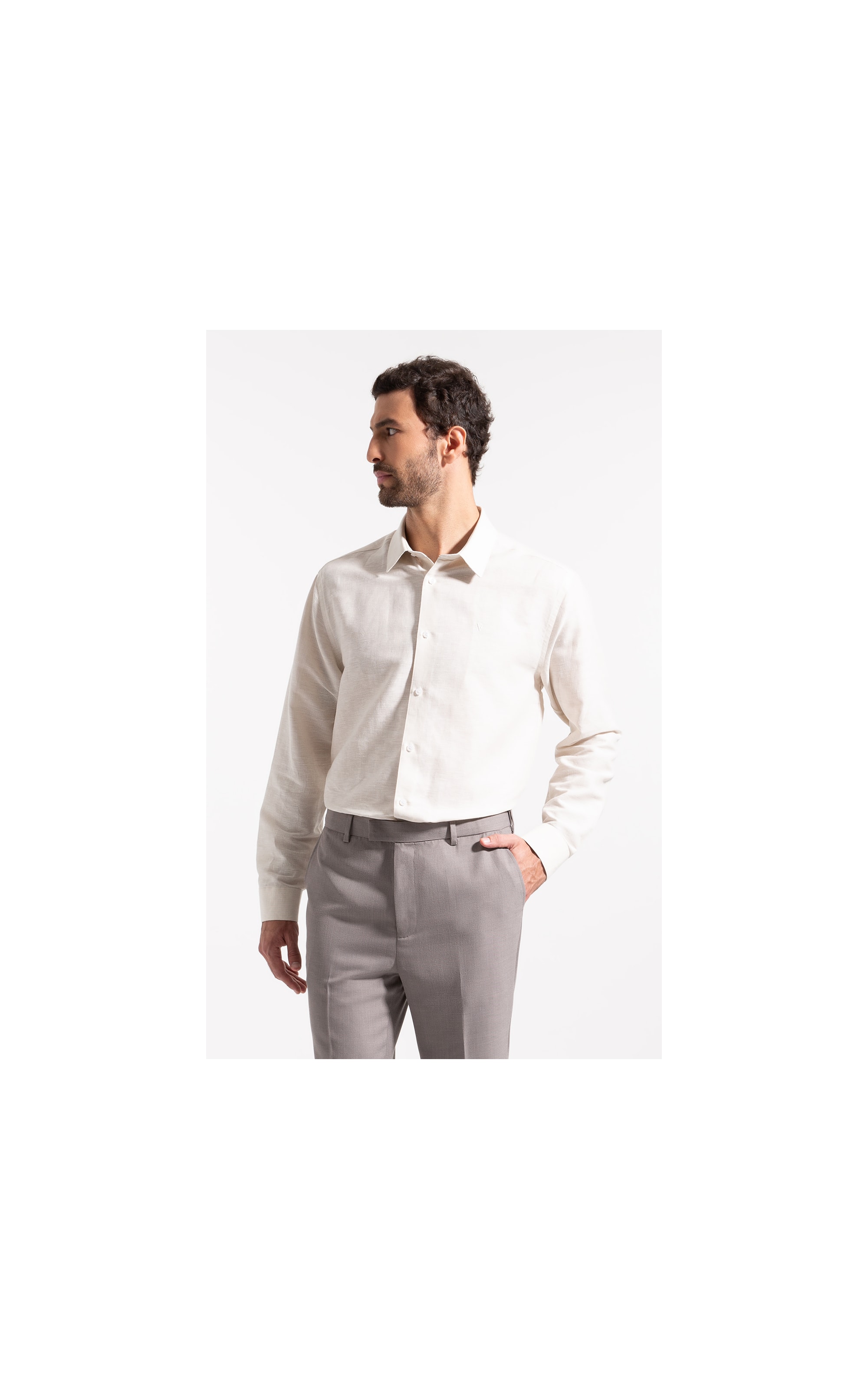 Camisa Linho Walles Classic Shangai Natural