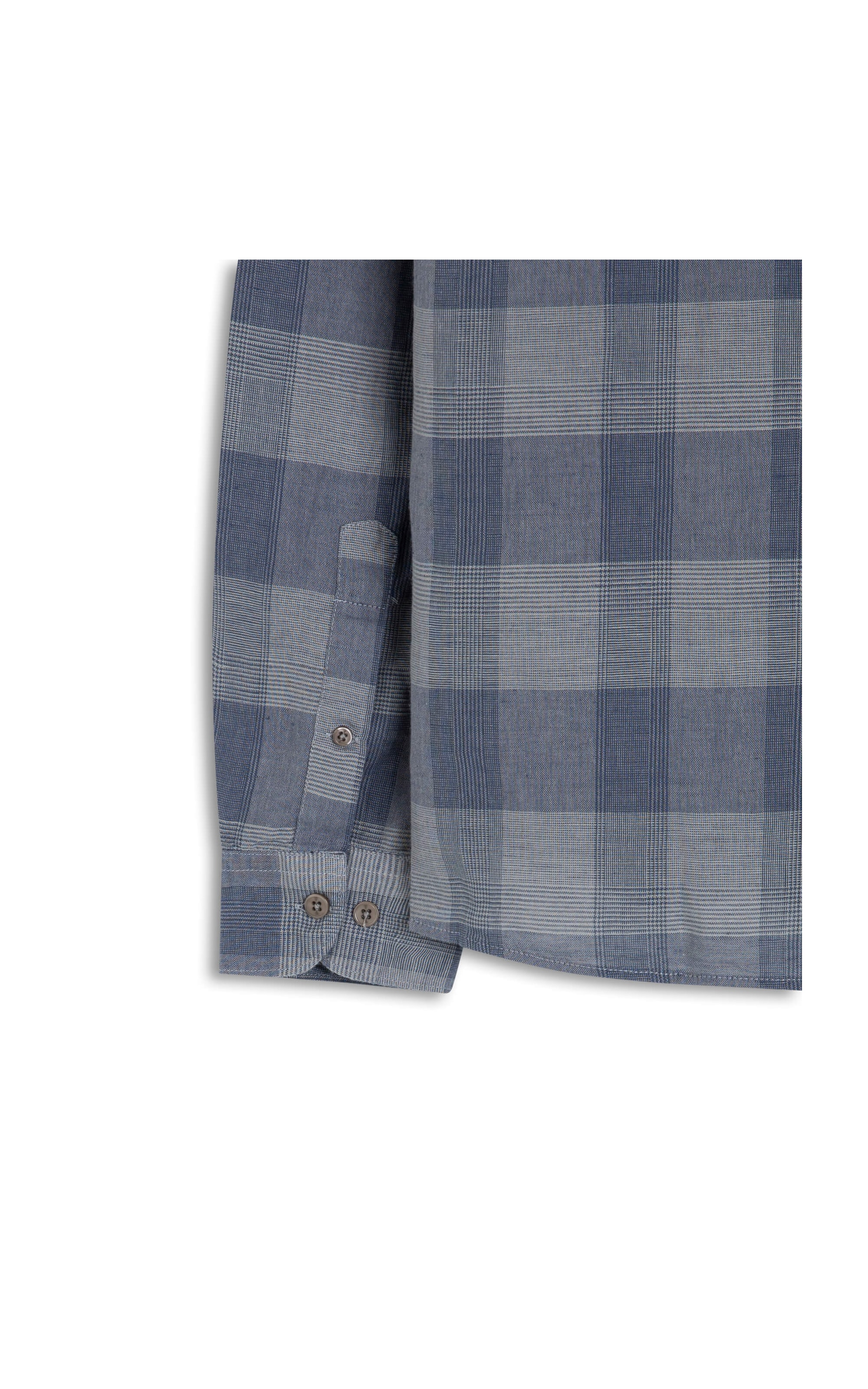Camisa Linho Xadrez Galles Azul Pervante