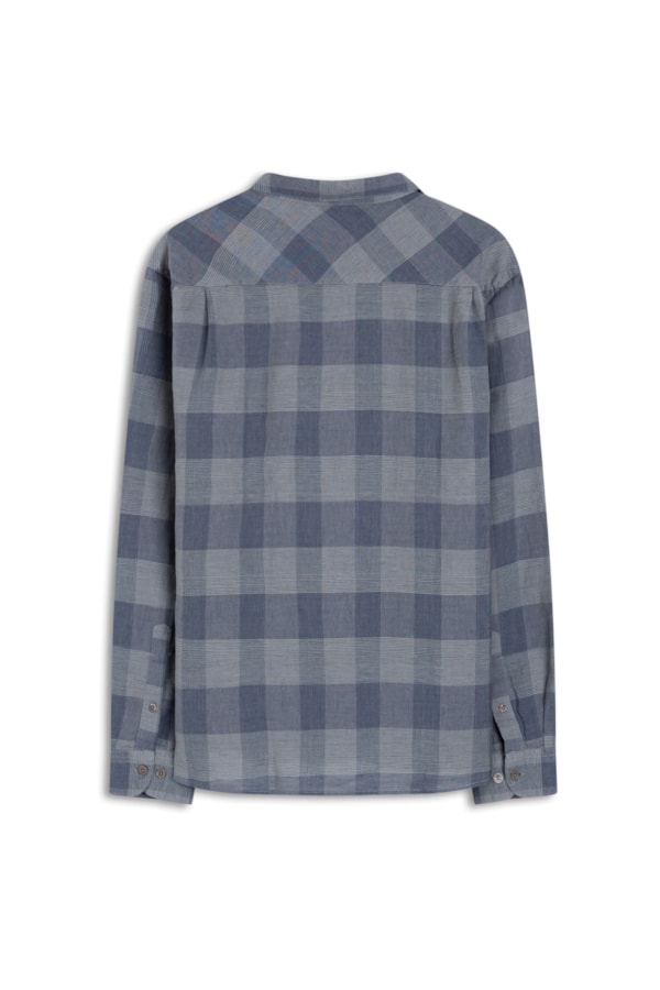 Camisa Linho Xadrez Galles Azul Pervante