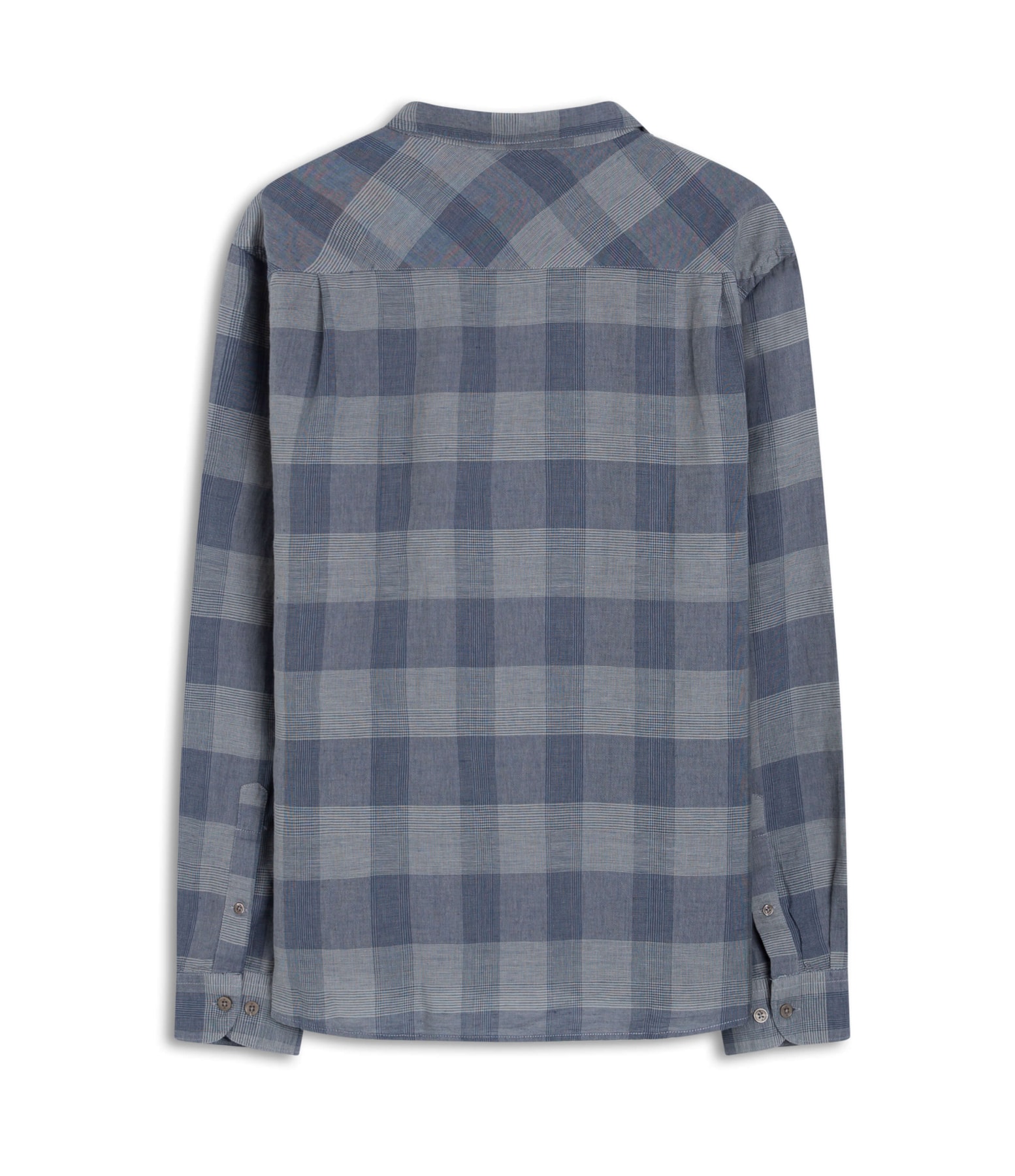 Camisa Linho Xadrez Galles Azul Pervante