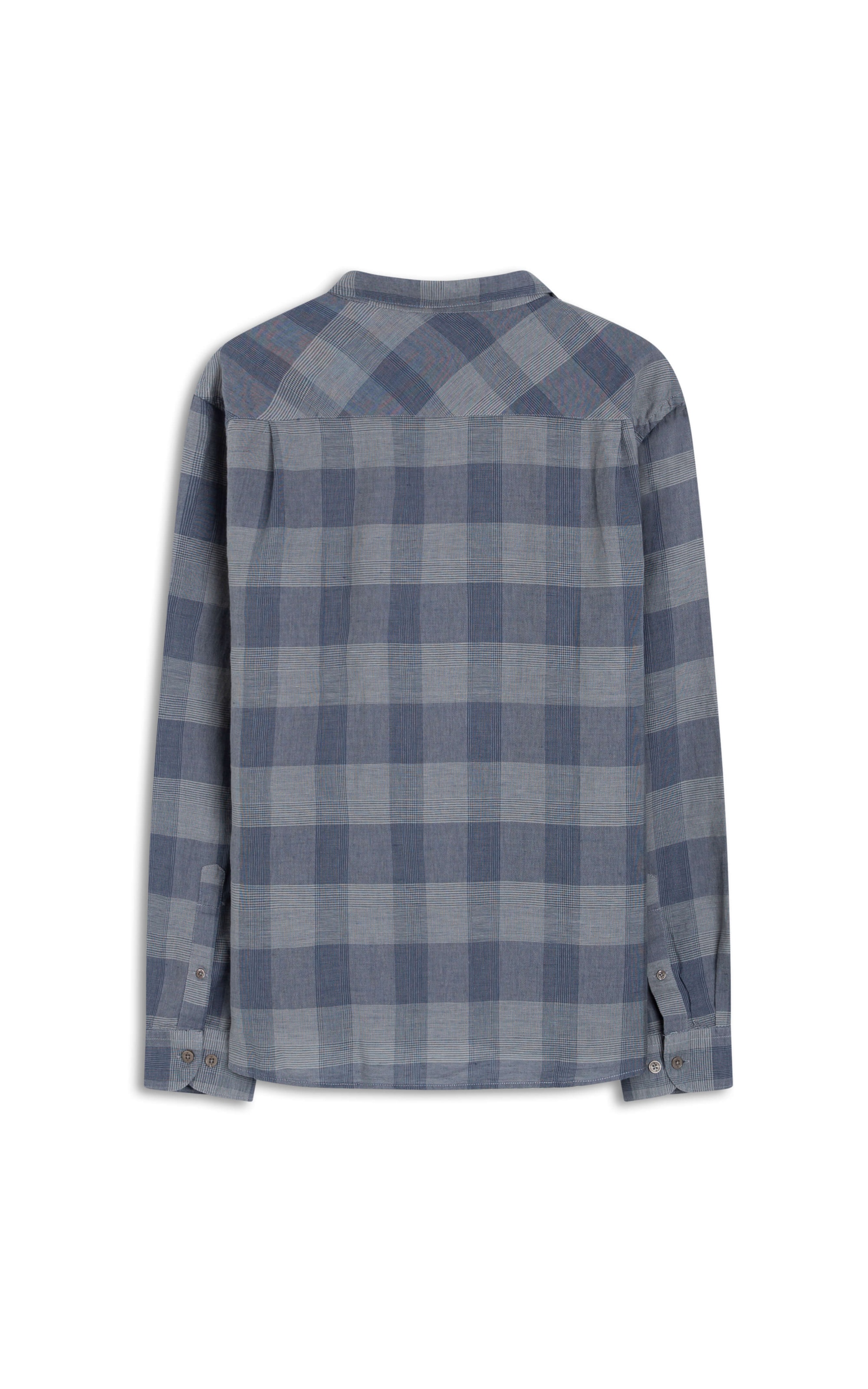 Camisa Linho Xadrez Galles Azul Pervante