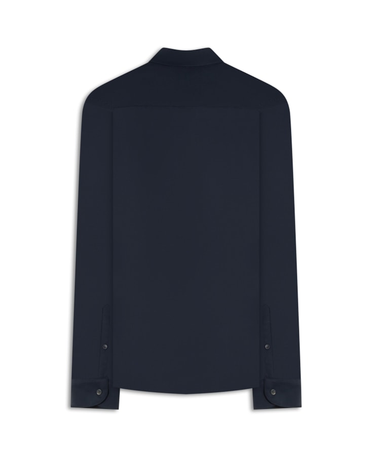 Camisa Malha Lisa Micro Desen Slim Ct Dark Navy