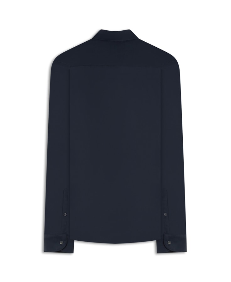 Camisa Malha Lisa Micro Desen Slim Ct Dark Navy