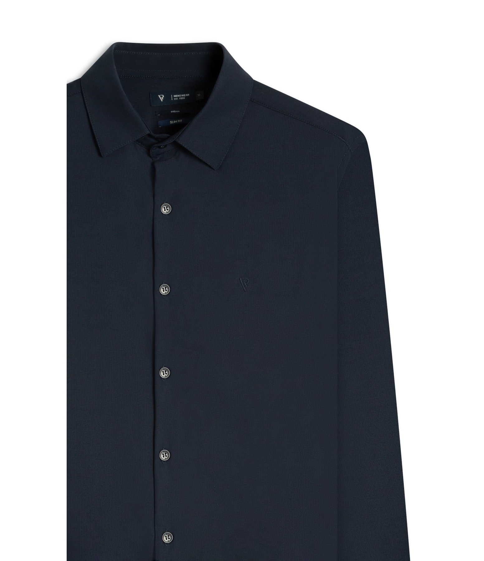 Camisa Malha Lisa Micro Desen Slim Ct Dark Navy