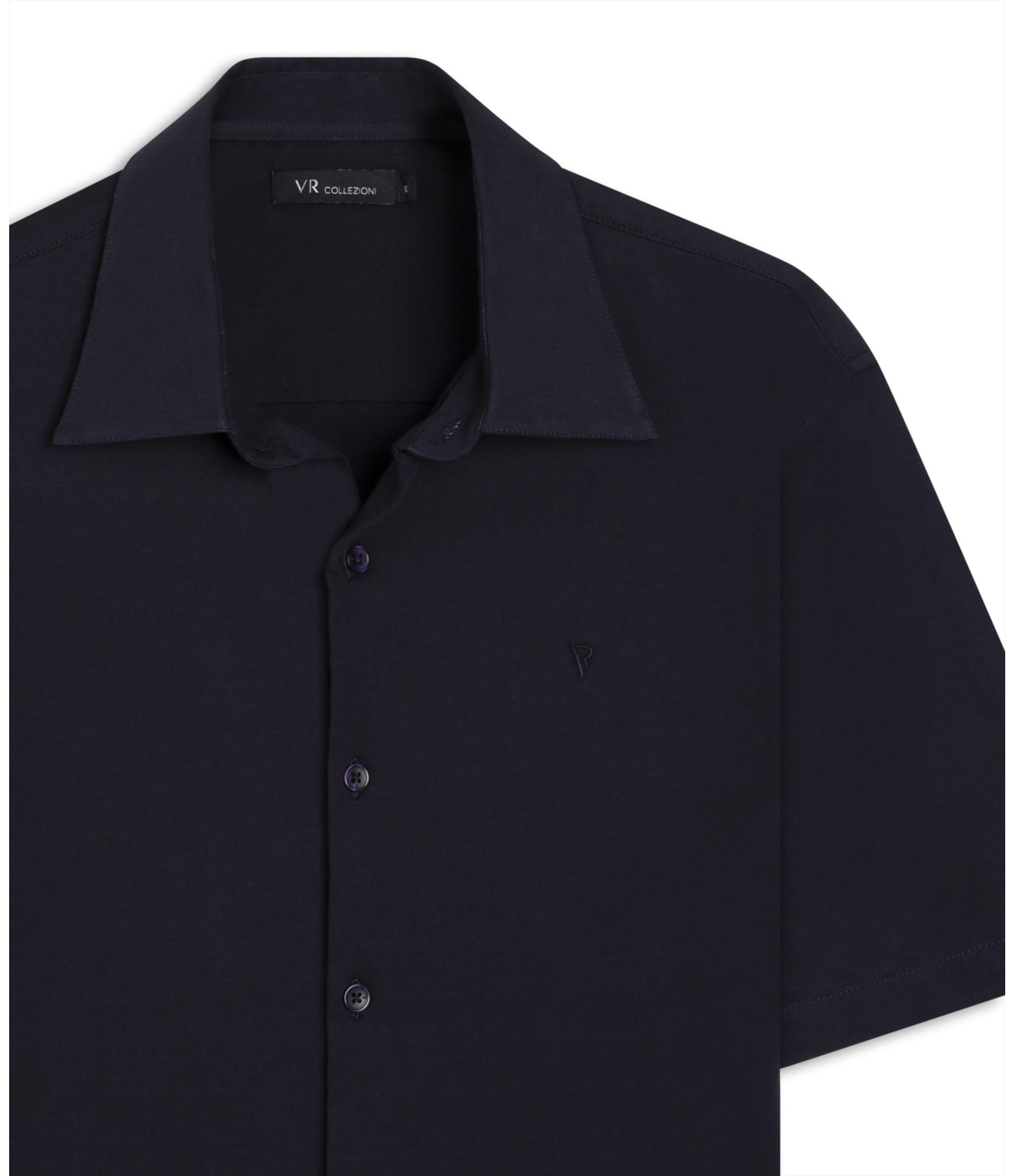 Camisa Malha Pima Slim Dark Navy