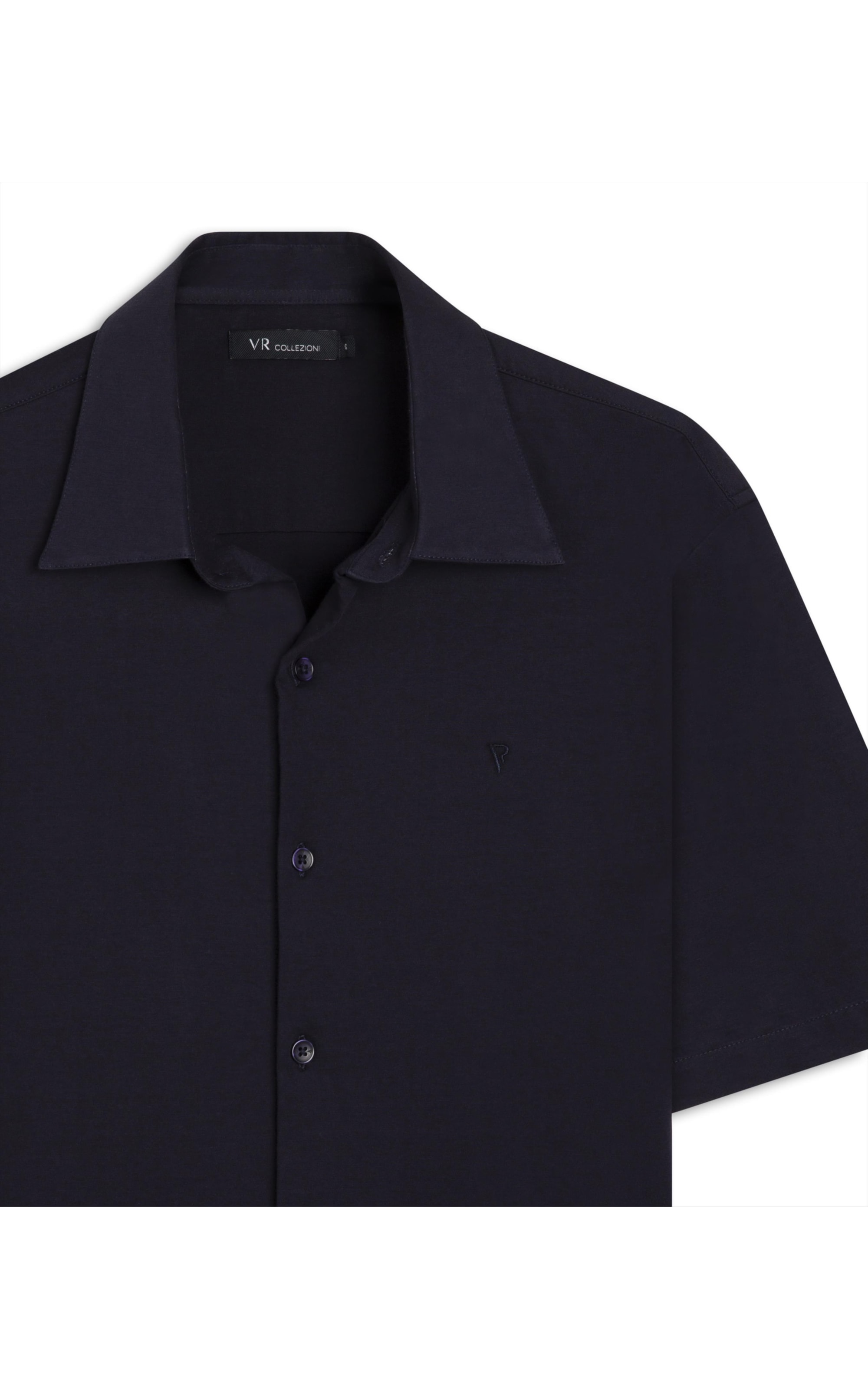 Camisa Malha Pima Slim Dark Navy