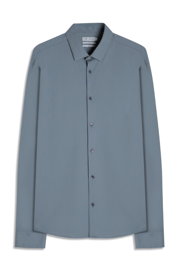 Camisa Malha Tech Urban Fio Tinto Slim Shangai Grafite                                 