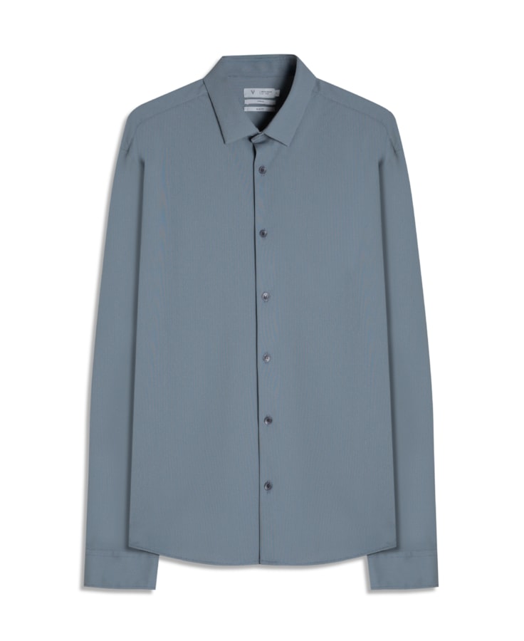 Camisa Malha Tech Urban Fio Tinto Slim Shangai Grafite                                 