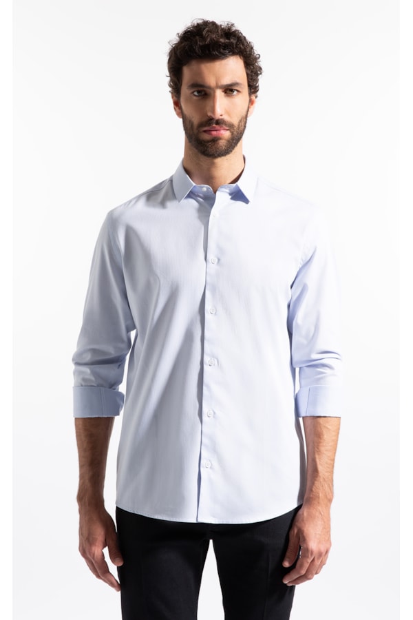 Camisa Maquineta M39 New Class Shangai Ml Azul Claro