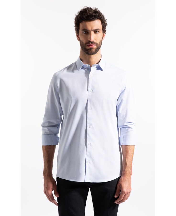 Camisa Maquineta M39 New Class Shangai Ml Azul Claro