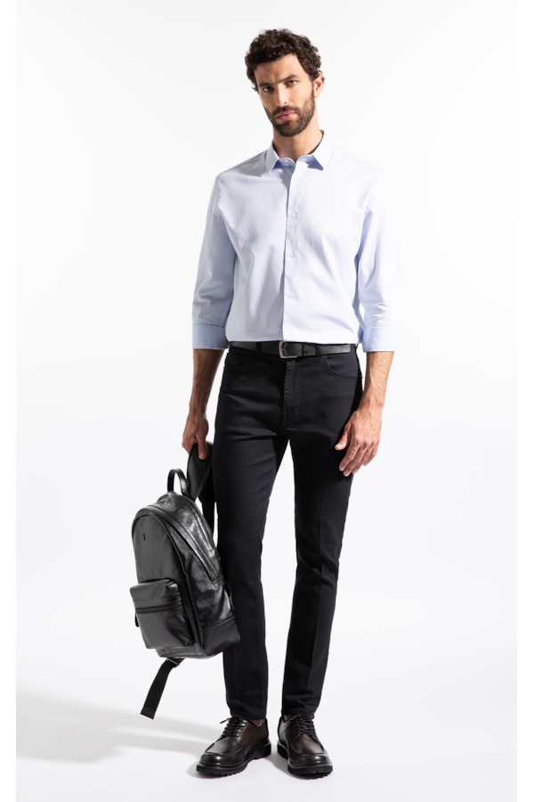 Camisa Maquineta M39 New Class Shangai Ml Azul Claro