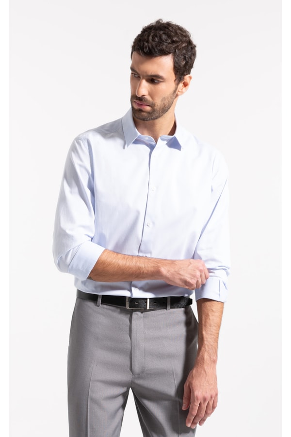 Camisa Maquineta New Class Shangai Azul Claro