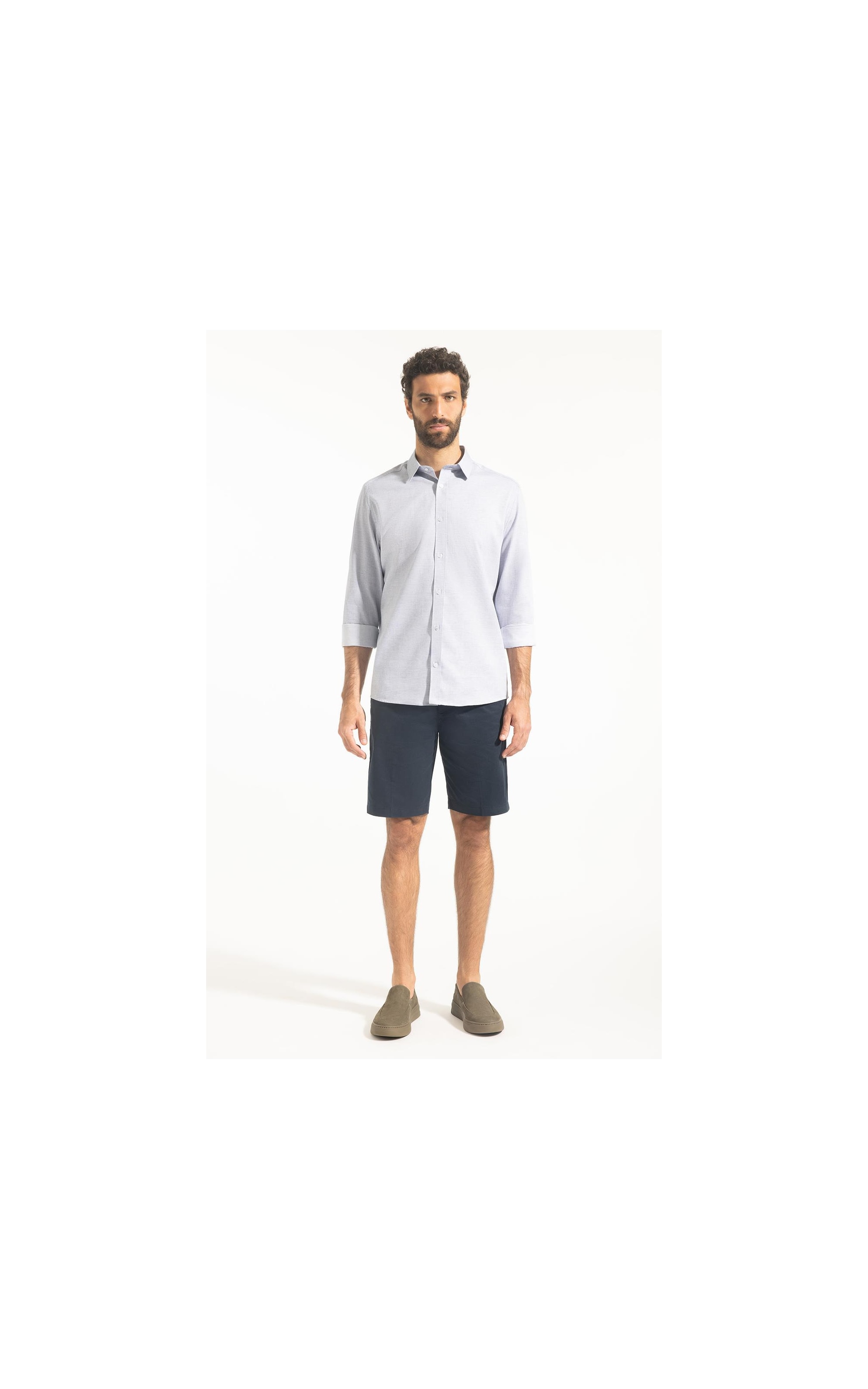 Camisa Maquinetada Carlos New Class Azul Jeans