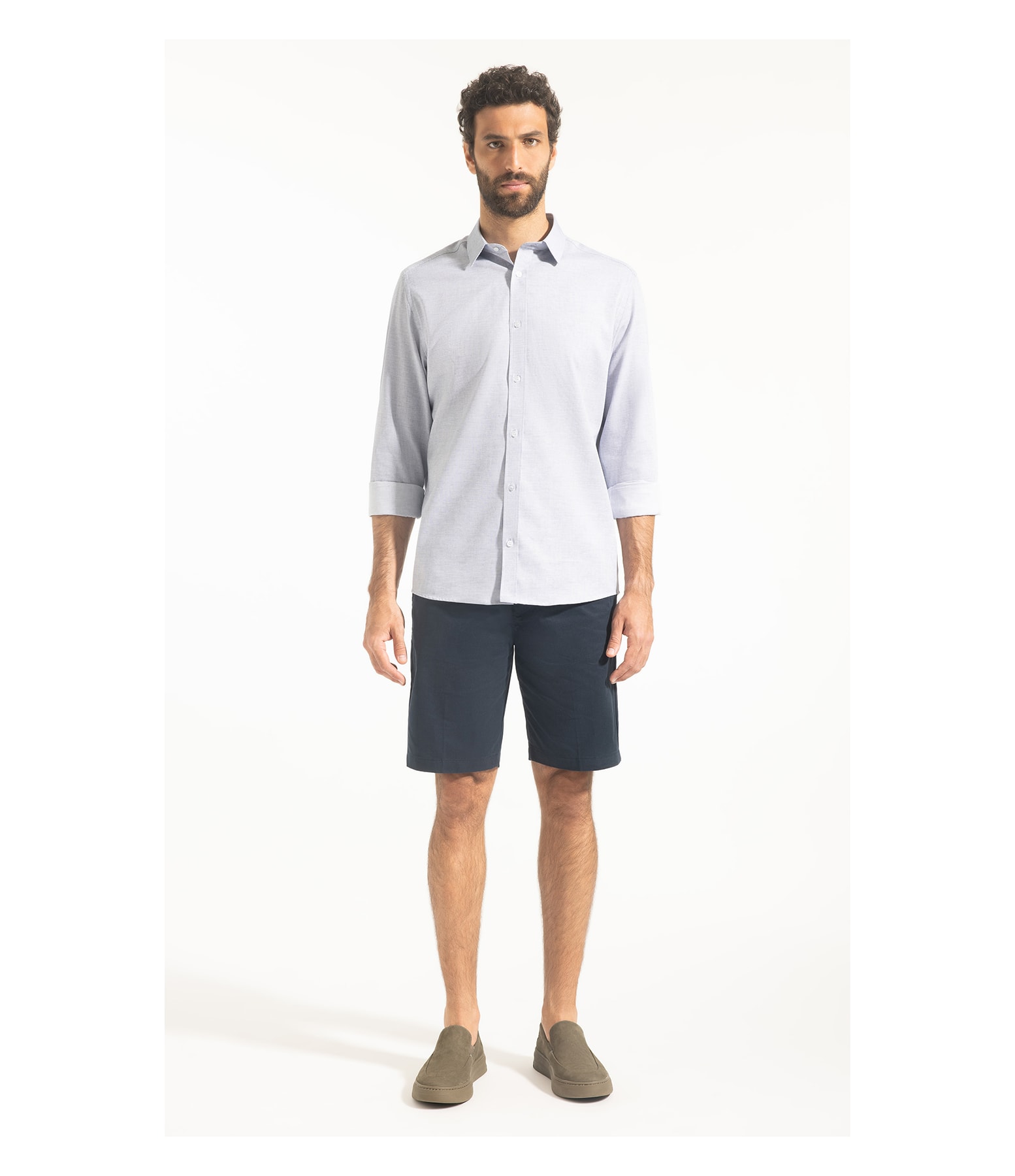 Camisa Maquinetada Carlos New Class Azul Jeans