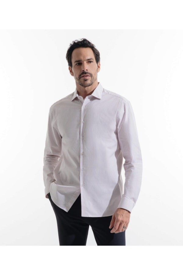 Camisa Medium Slim New Italia Rosa Velho