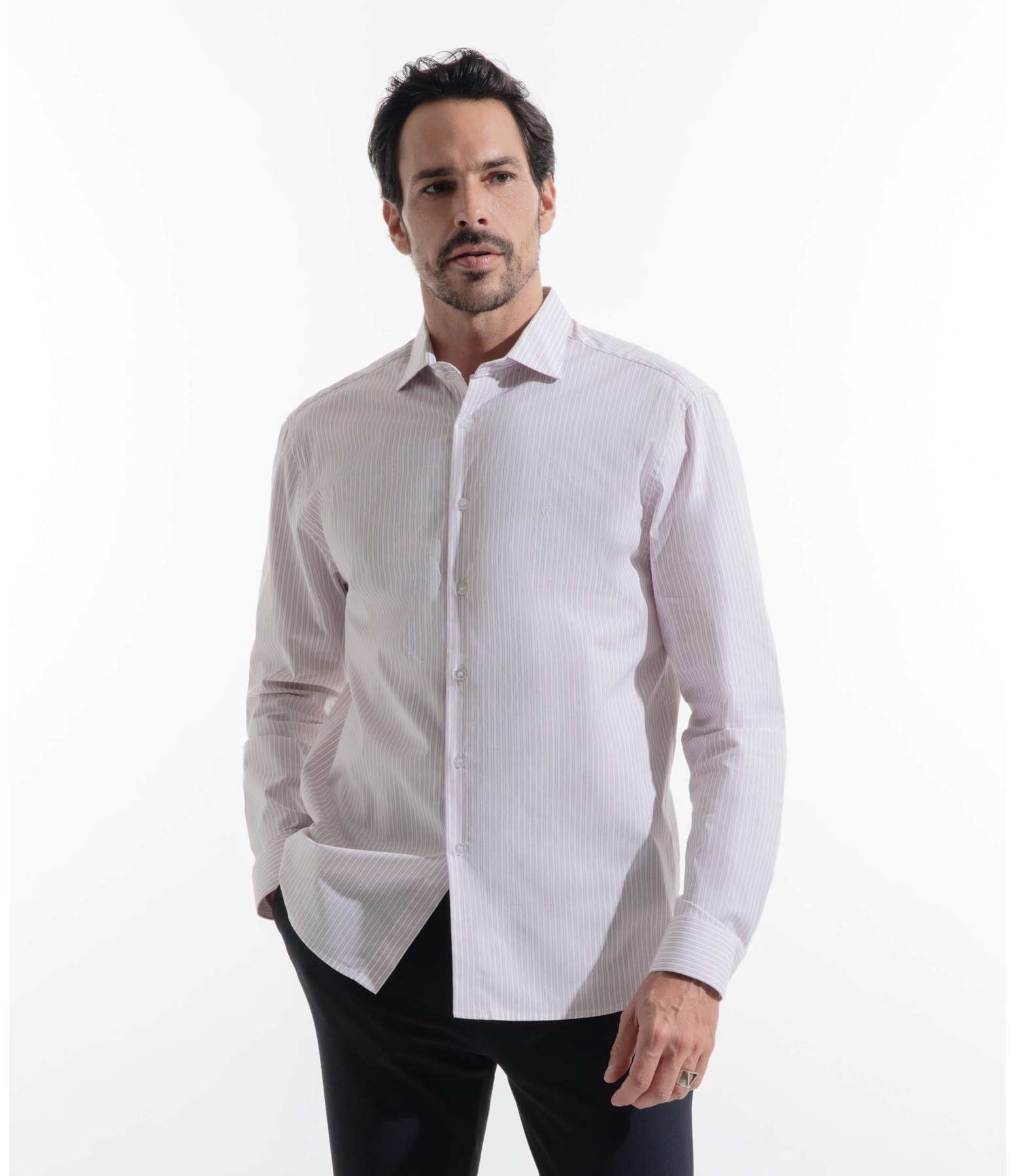 Camisa Medium Slim New Italia Rosa Velho