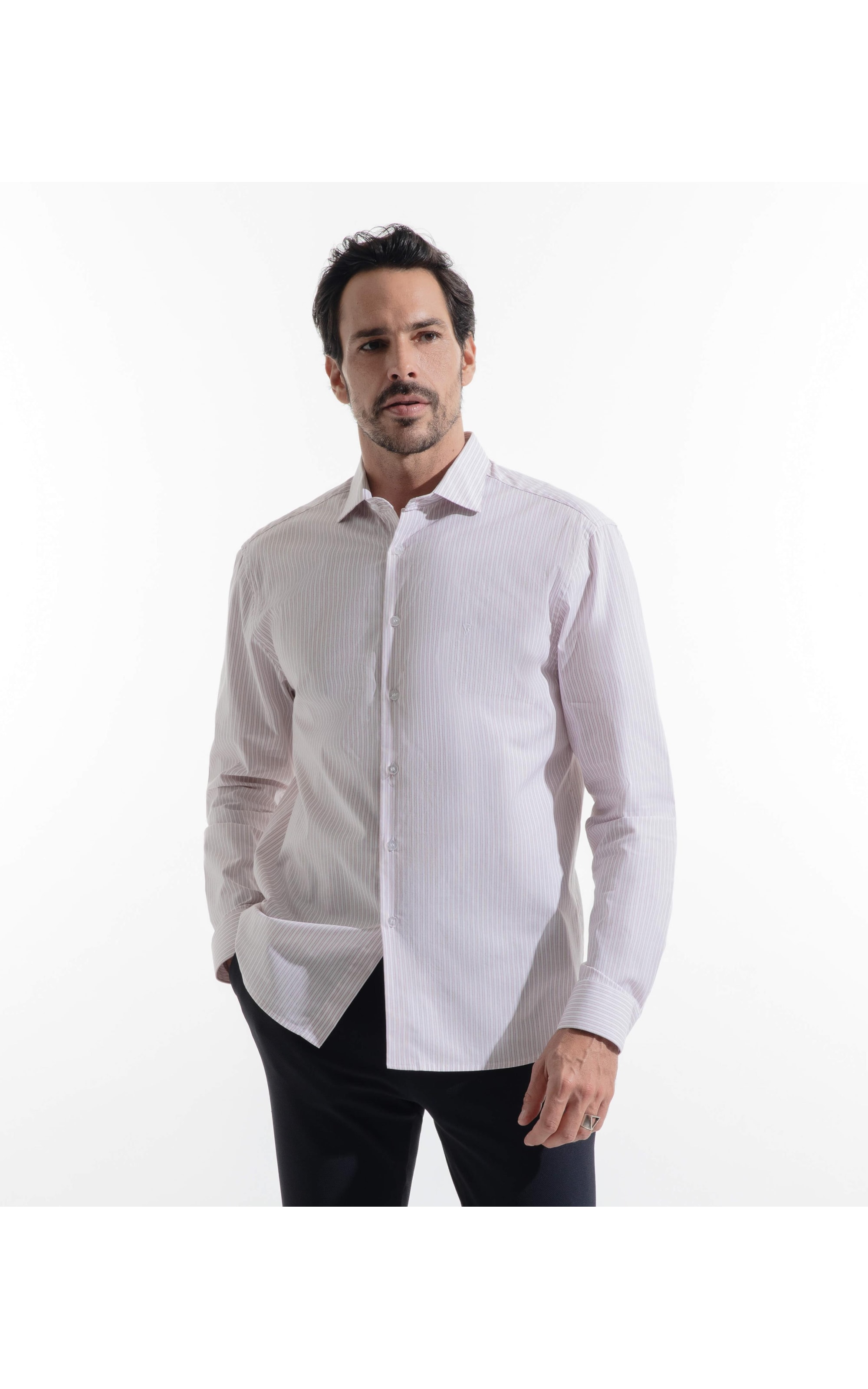 Camisa Medium Slim New Italia Rosa Velho
