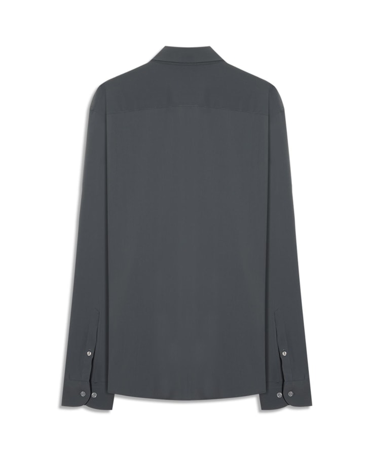 Camisa Micro Stripes Active Slim Fusioned Ml Midnight Blue