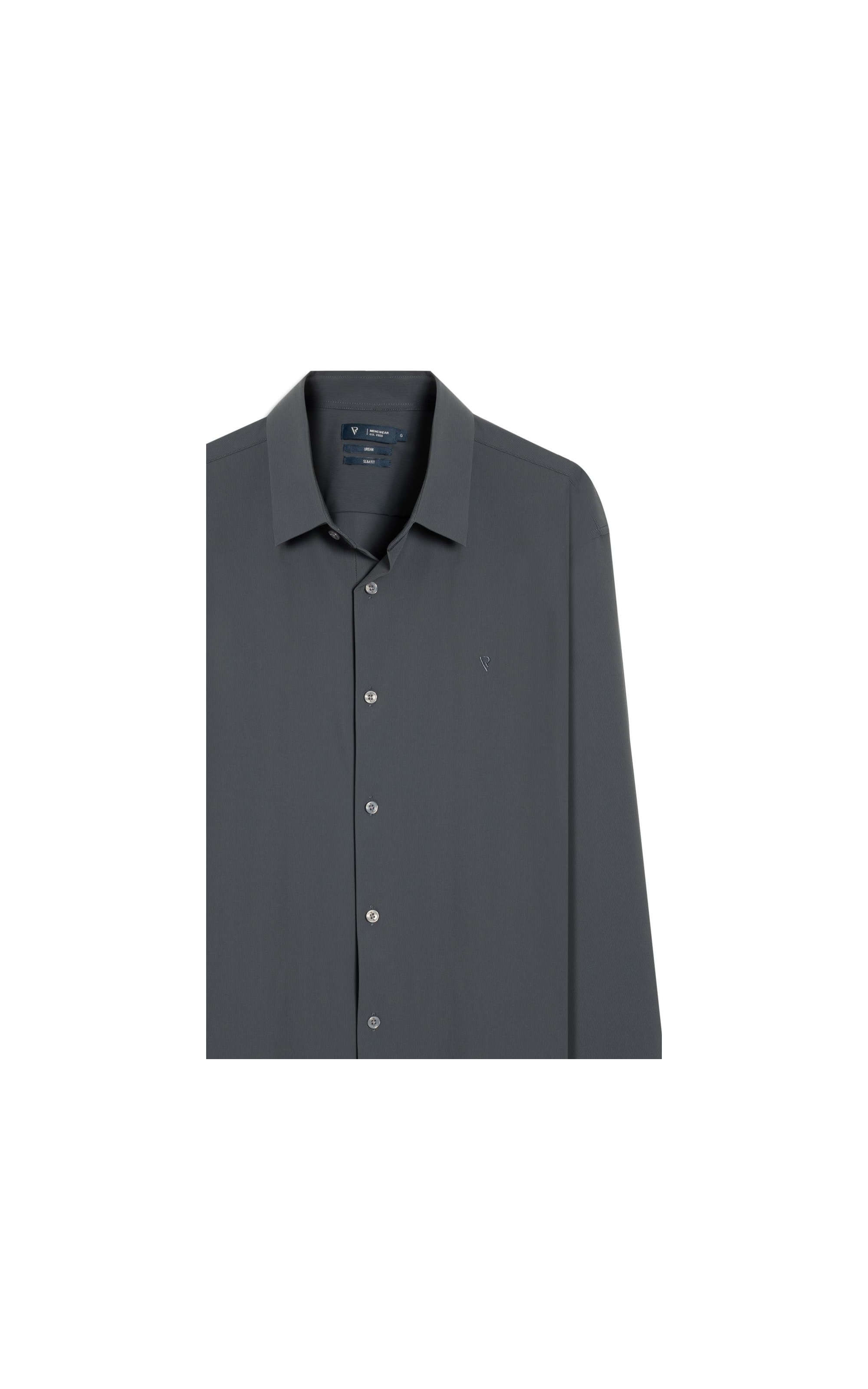 Camisa Micro Stripes Active Slim Fusioned Ml Midnight Blue