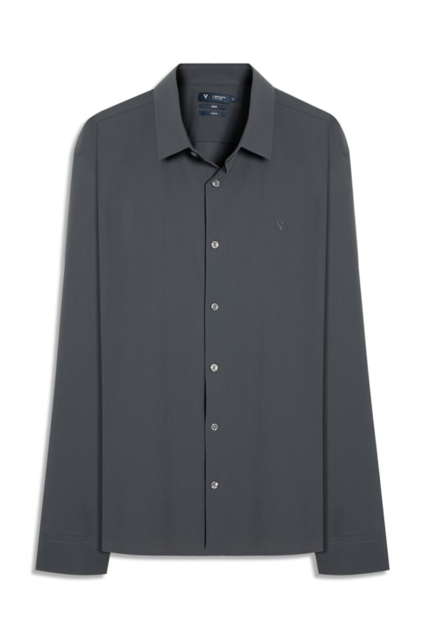 Camisa Micro Stripes Active Slim Fusioned Ml Midnight Blue