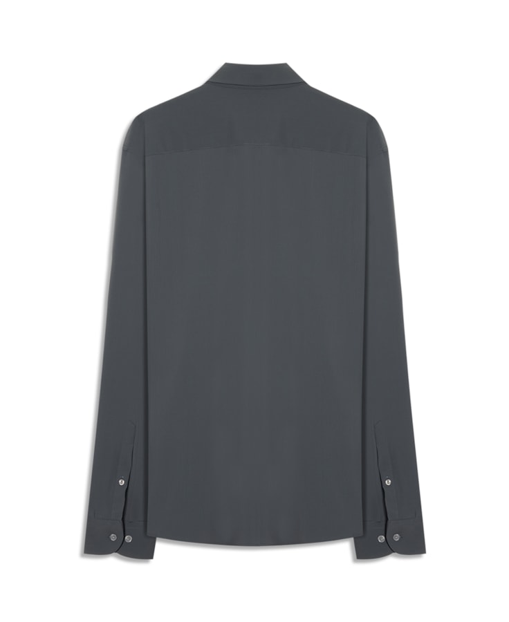 Camisa Micro Stripes Active Slim Fusioned Ml Midnight Blue