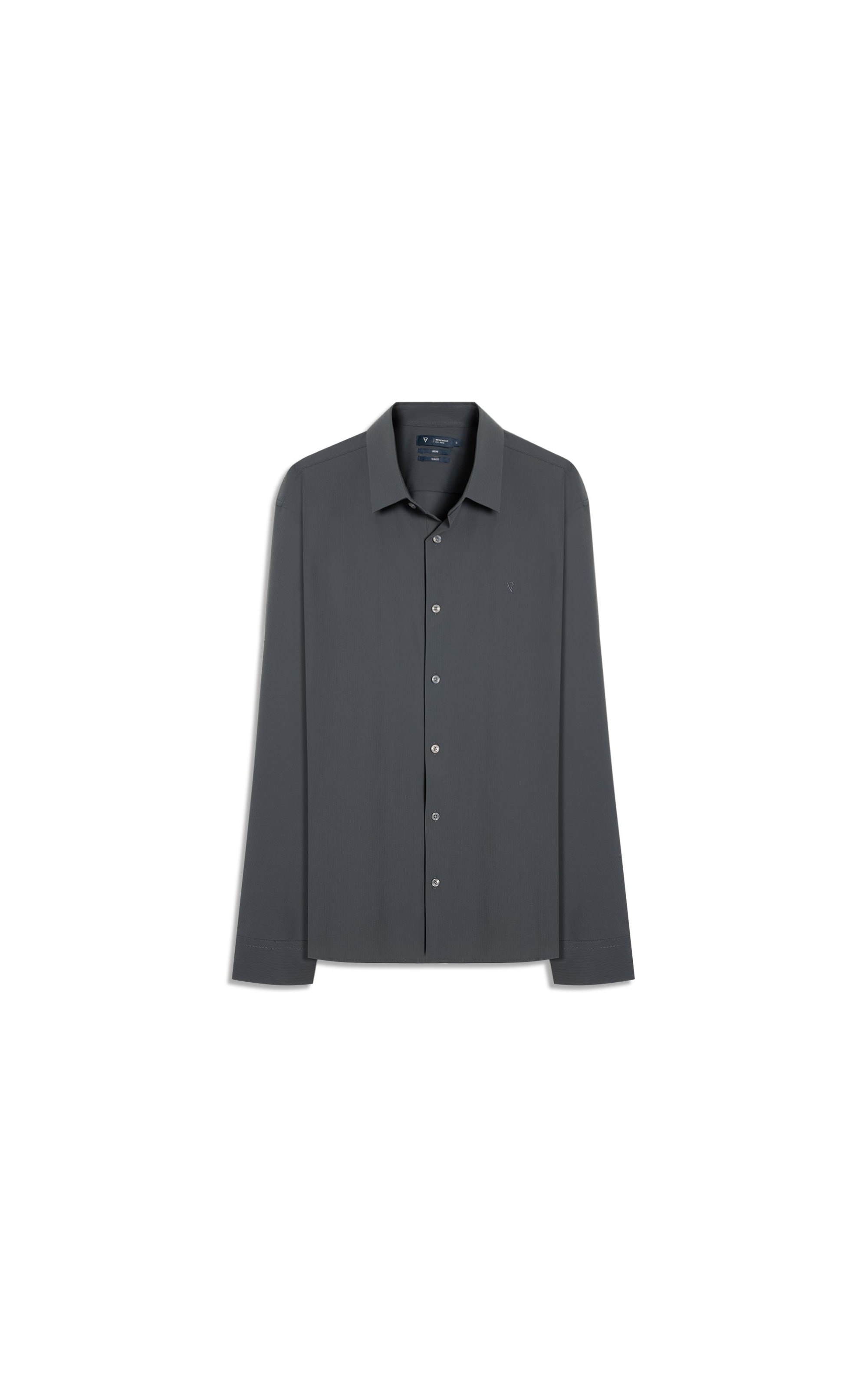 Camisa Micro Stripes Active Slim Fusioned Ml Midnight Blue