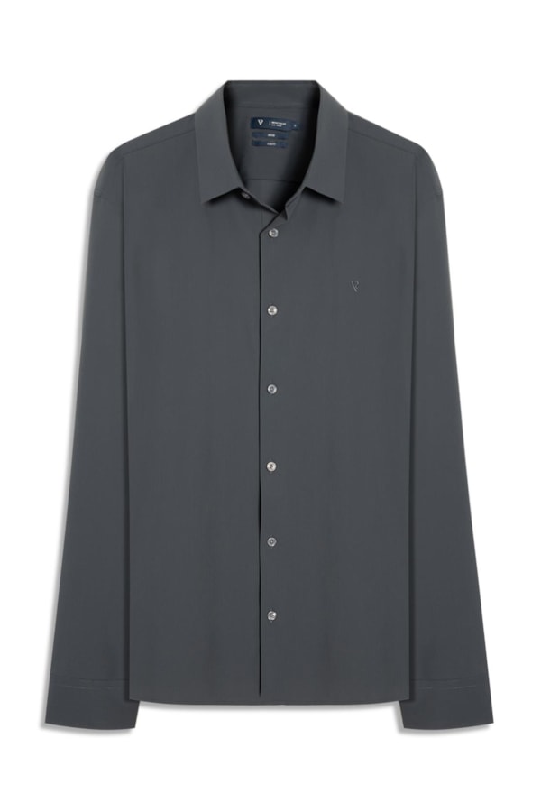 Camisa Micro Stripes Active Slim Fusioned Ml Midnight Blue