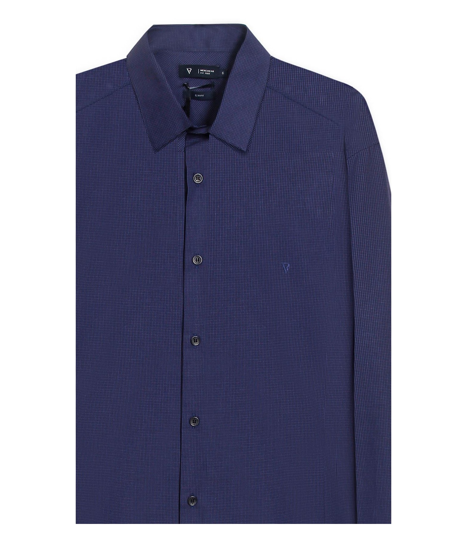 Camisa Micro Xadrez Ravello Slm Shang Dark Navy
