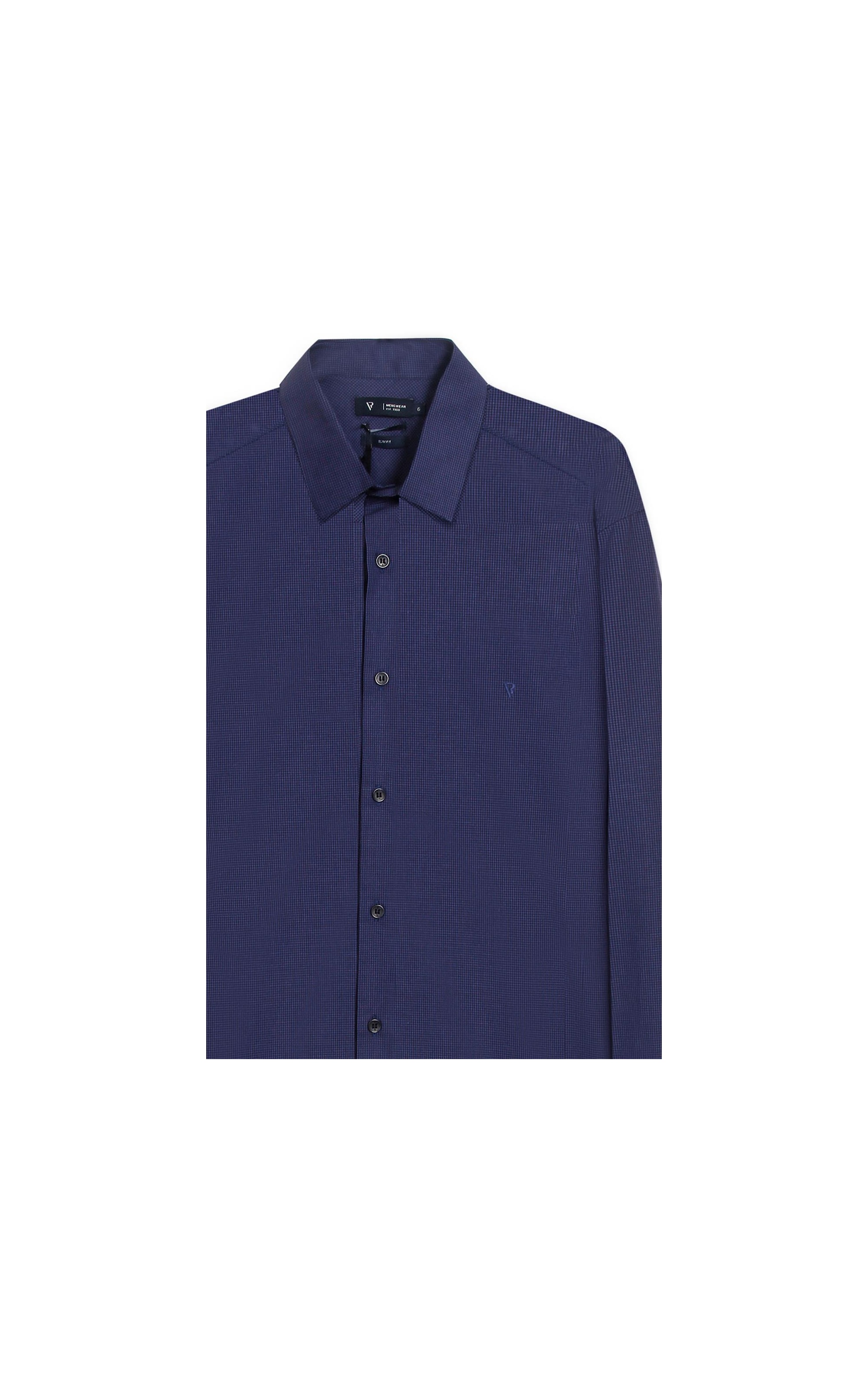 Camisa Micro Xadrez Ravello Slm Shang Dark Navy