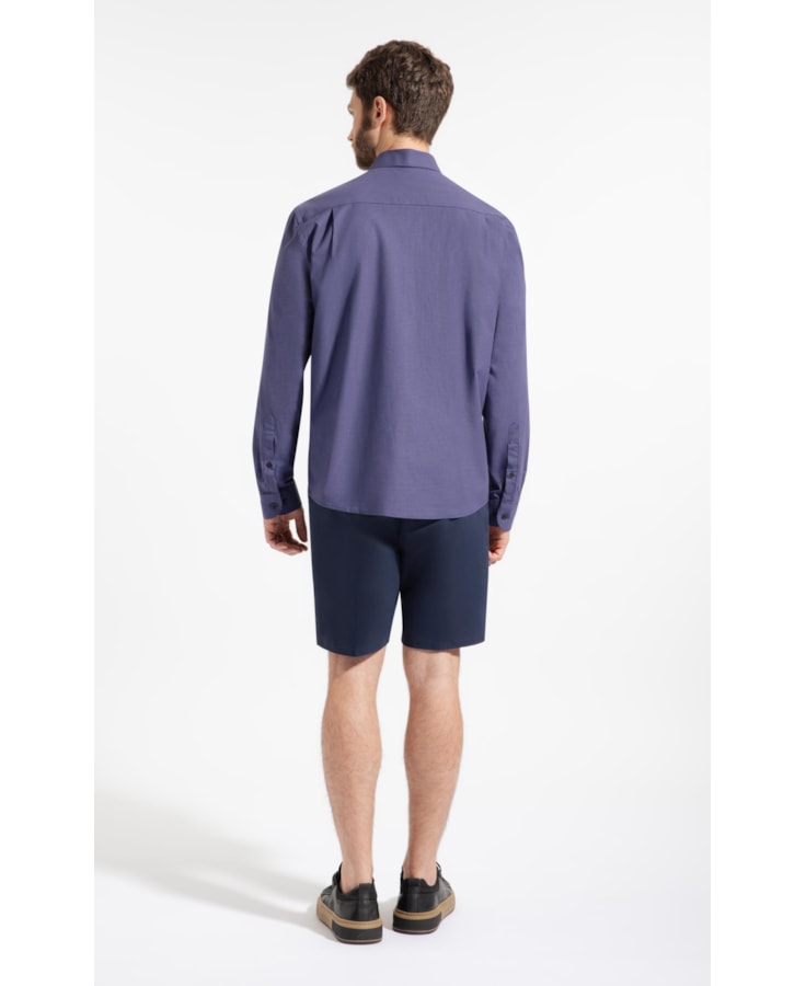 Camisa Micro Xadrez Ravello Slm Shang Dark Navy