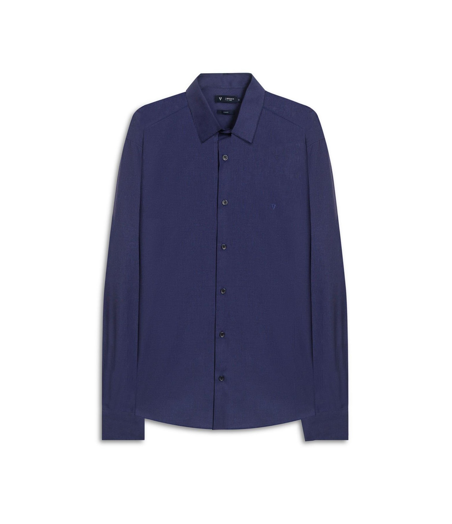 Camisa Micro Xadrez Ravello Slm Shang Dark Navy