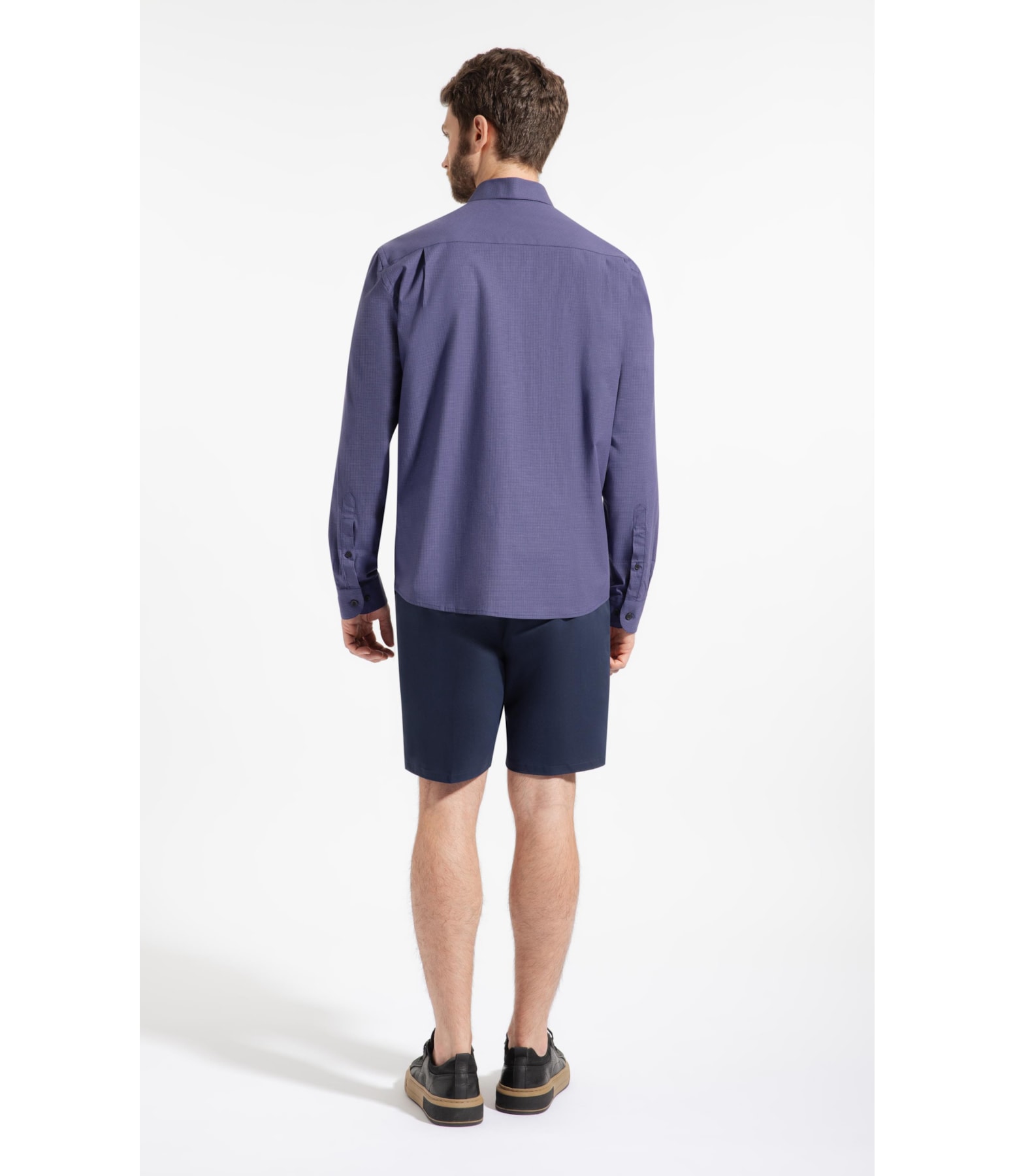Camisa Micro Xadrez Ravello Slm Shang Dark Navy