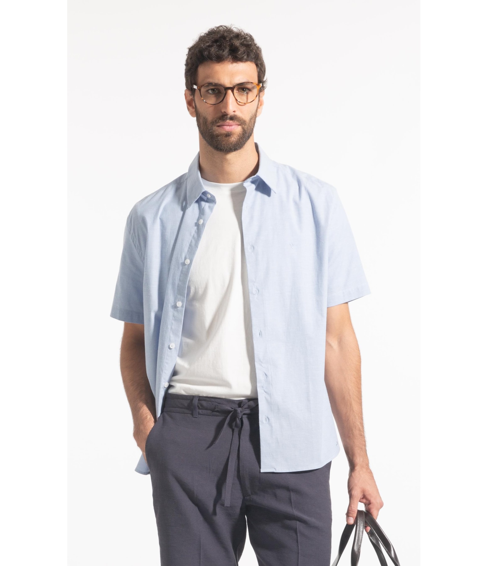 Camisa Micro Xadrez Roma Retro Irish Mc Azul Pervante Xadrez