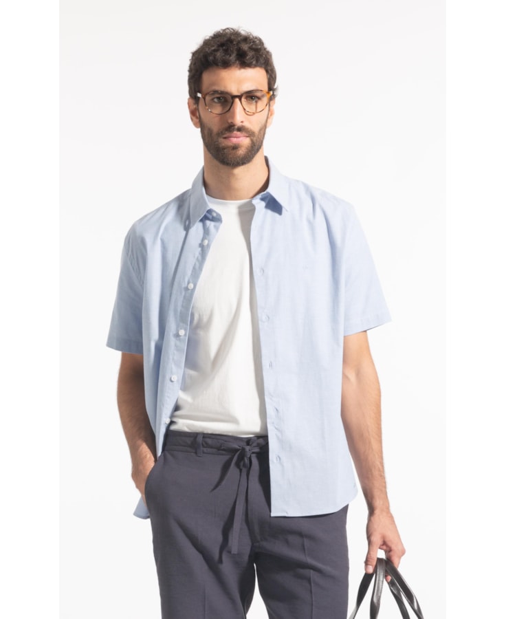 Camisa Micro Xadrez Roma Retro Irish Mc Azul Pervante Xadrez